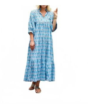 The Monogram Corner The Hydrangea Palmetto Dress - Blue