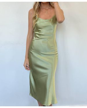 Beige Botany Moments Midi Dress - Green