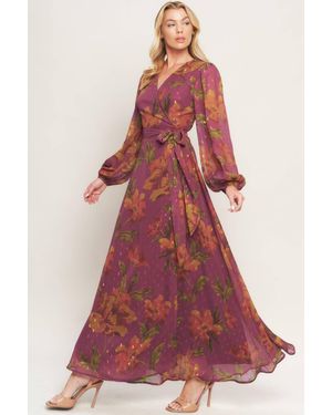 TRUEDAMES Ember Garden Woven Maxi Dress - Red