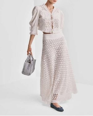 byTiMo Linen Maxi Skirt - White