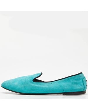 Tod's Suede Smoking Slippers - Blue