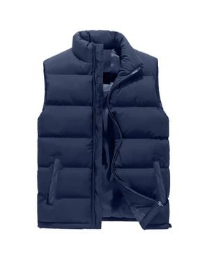 Spire By Galaxy Modern Fit Heavyweight Puffer Bubble Vest - Blue