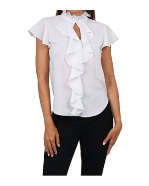 Love Token Trixie Cascade Ruffled Sleeve Blouse - Blue