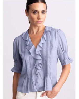Go> By Go Silk Romantic Blouse - Blue