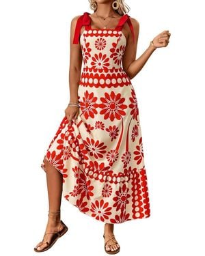FREYLINA Midi Dress - Red