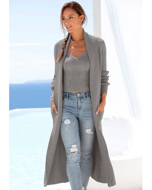 Lascana Long Knit Cardigan - Gray