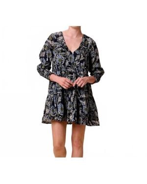 Cleobella Raquel Long Sleeve Mini Dress - Black