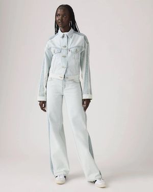 Levi's Superlow Loose Stripe Jeans Denim Straight Leg Pall180 - White
