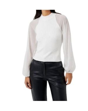 French Connection Melody High Neck Top - White