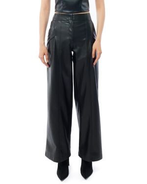 LBLC The Label Clark Faux Leather Wide Leg Pant - Black