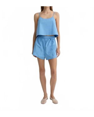 Bondi Born Avila Cotton Shorts - Blue