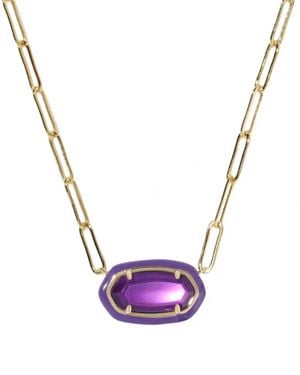 Kendra Scott Elisa Enamel Frame Paperclip Necklace - Pink