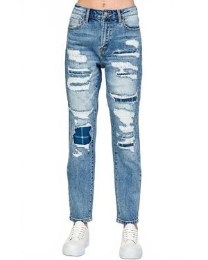 I & M Jeans Low Rise Tom Girlfriend Stretch Jeans - Blue
