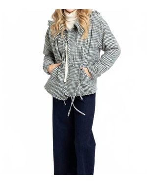 Karlie Gingham Check Jacket - Blue