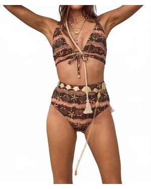 Spell Mermaid Cove High Waisted Bikini Bottom - Brown