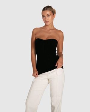 Belle & Bloom Distant Memories Knit Bustier - Black