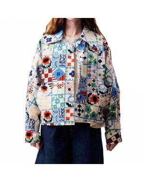FRNCH Zizania Print Jacket - Blue