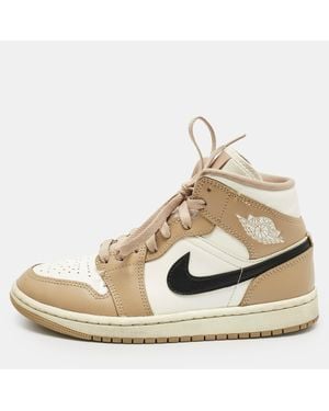 Nike S Leather Jordan 1 Mid Se Desert Sail Sneakers - Metallic