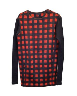 Maje Check Sweater Mini Dress - Red
