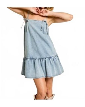 Eesome Dreaming Of Denim Mini Dress - Blue