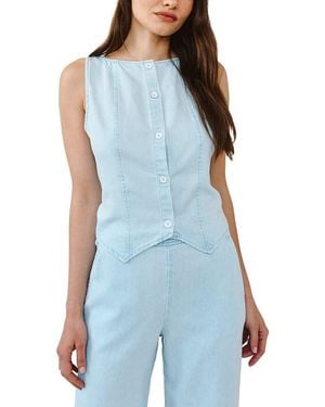 Bella Dahl Boatneck Seamed Vest - Blue