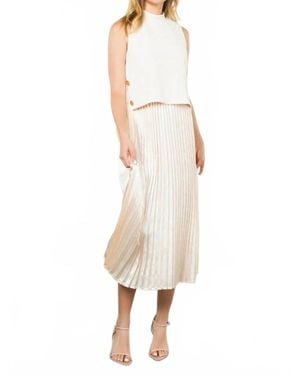Thml Pleated Skirt Midi Dress - White