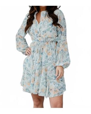 Panache Apparel Floral Mini Dress - Blue