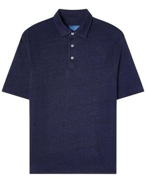 Robert Talbott Taylor Linen Jersey Polo Shirt - Blue