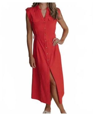 Laroque Hillary Midi Dress - Red