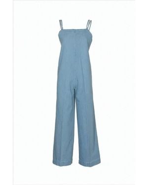 A.P.C. Light Denim Jumpsuit With Wide-Leg Pants - Blue