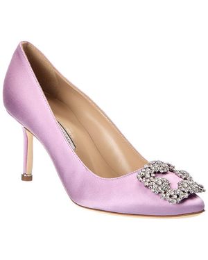 Manolo Blahnik Hangisi 70 Satin Pump - Pink