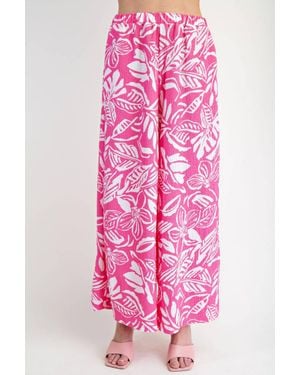 Easel Resort Wear Wide Leg Pants - Pink
