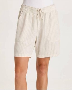 XCVI Lynn Pinstripe Paperbag Waist Short - Natural