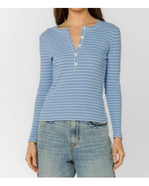 Velvet Heart Stripe Beasley Top - Blue