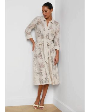 L'Agence Ralphie Lace Midi Dress - Natural