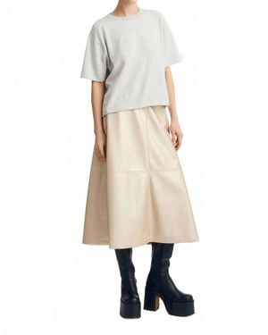 Melissa Nepton Terry Midi Flowy Skirt - Natural