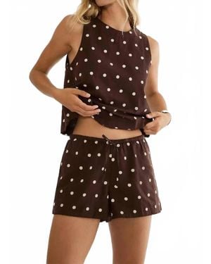 Beach Riot Birkley Polka Dot Linen Short - Brown