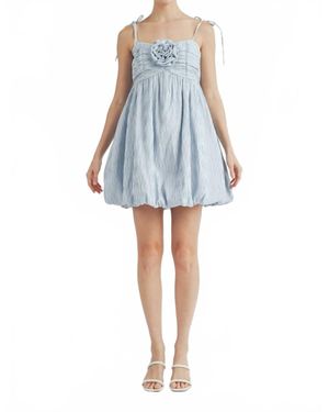 Aiblee Rosette Mini Dress - Blue