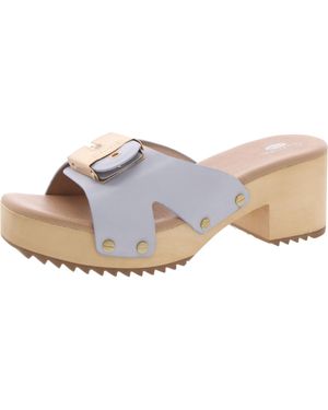 Dr. Scholls Original Max Leather Open Toe Heels - Multicolor