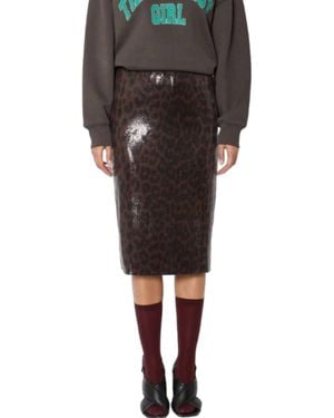 Berenice Jamyla Stretch Sequin Midi Skirt - Black