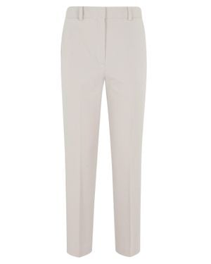 Circolo 1901 Sesame Carrot Fleece Back-Darts Cotton-Blend Pants - White