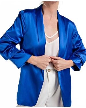 Eesome Satin Whisper Blazer - Blue