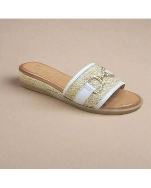 Tyche Holly Slip On Sandals - White