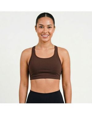 Calypsa Racerback Swim Bra With Removable Cups - Brown