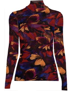 Johnny Was Eclipse Blooms Mesh Tee - Red