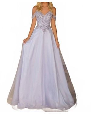 Clarisse Chiffon A-Line Dress - Purple