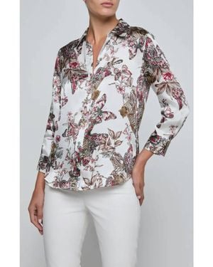 L'Agence Dani 3/4 Sleeve Blouse - Multicolor