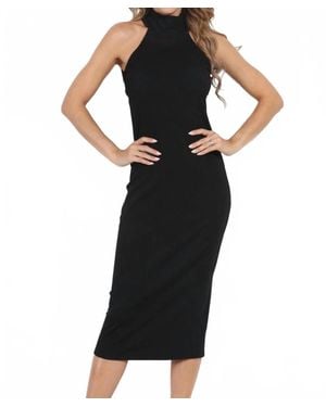 Veronica M Halter Mockneck Bodycon Dress - Black