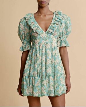 byTiMo Chiffon Puffed Mini Dress - Blue