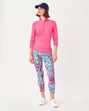 Lilly Pulitzer Upf 50+ Luxletic 21" Weekender High Rise Crop Legging - Pink